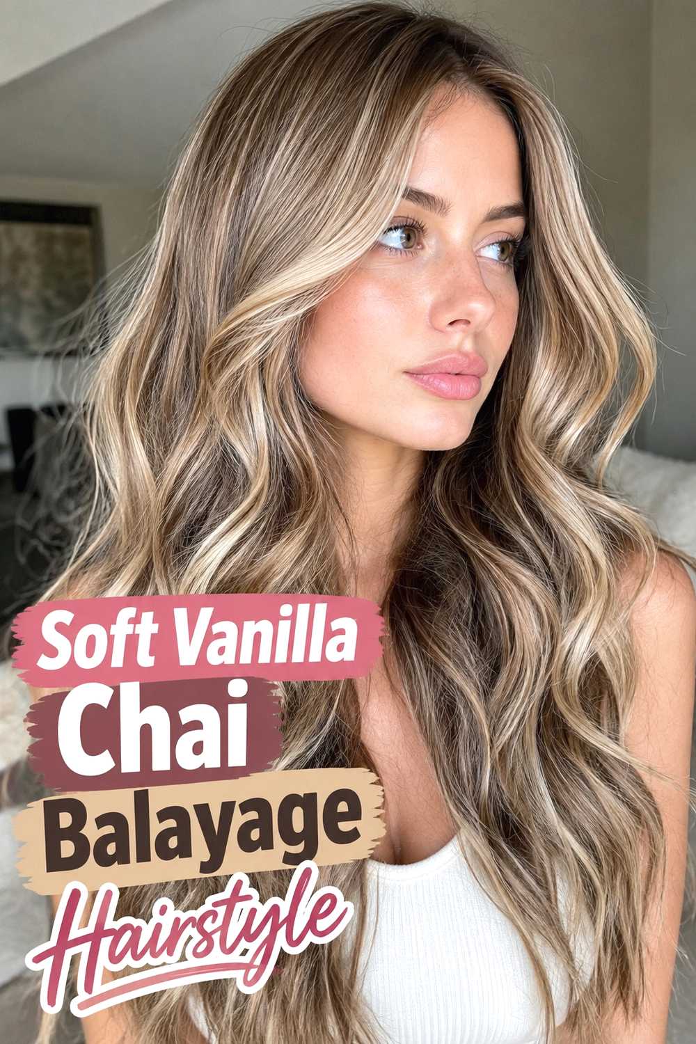 1. Soft Vanilla Chai Balayage Hairstyle