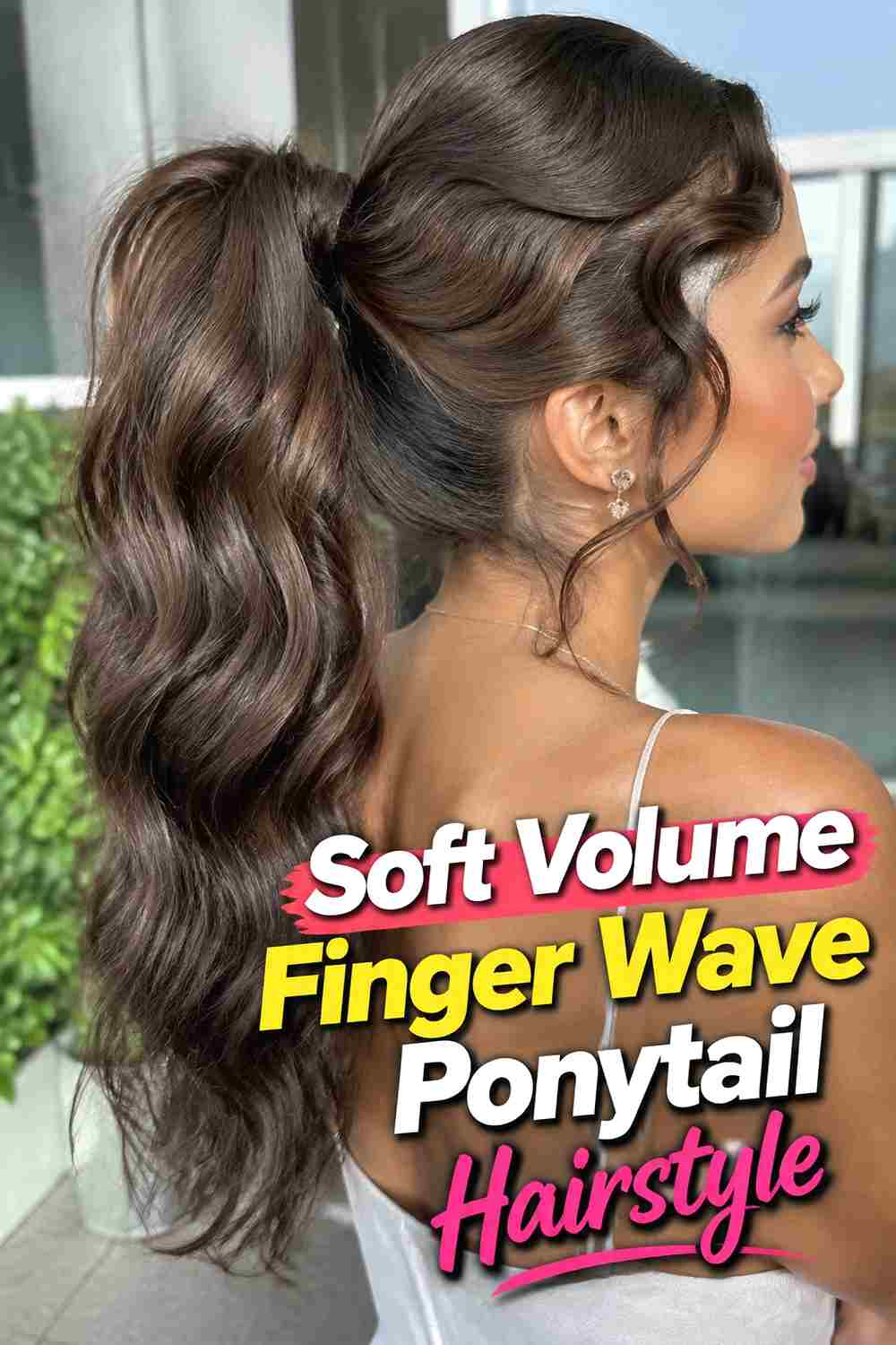 9. Soft Volume Finger Wave Ponytail Hairstyle