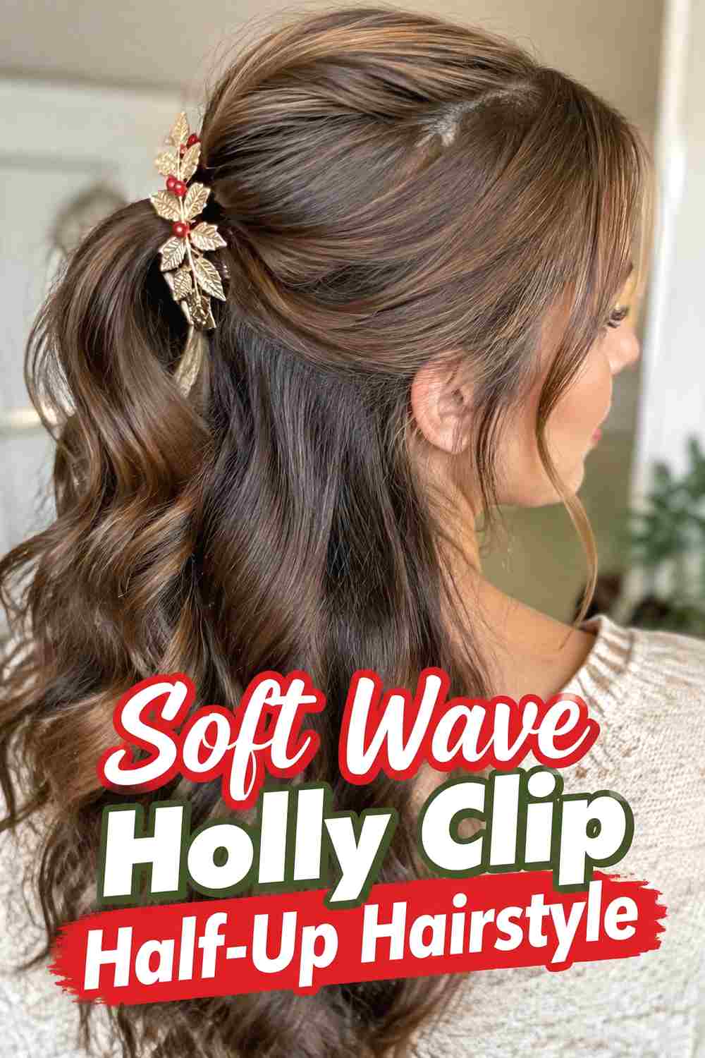4. Soft Wave Holly Clip Half Up Hairstyle