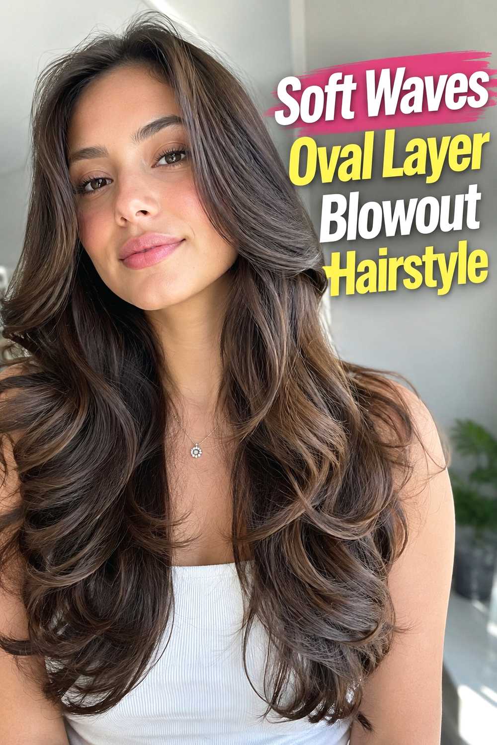 13. Soft Waves Oval Layer Blowout Hairstyle