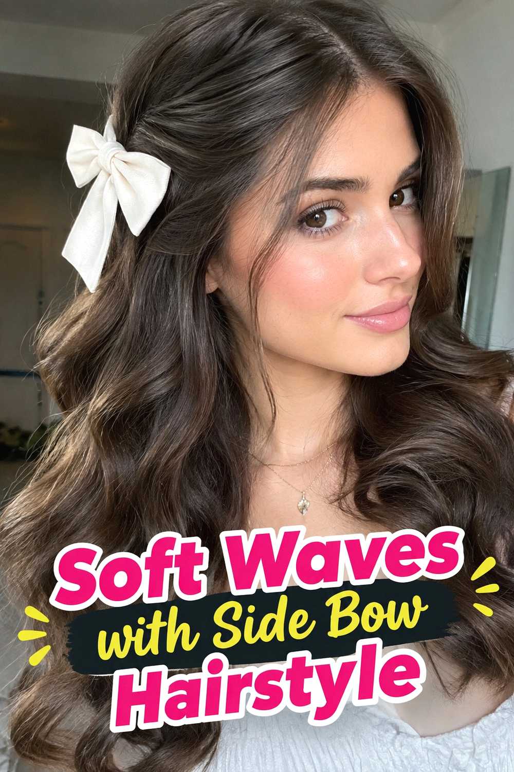 4. Soft Waves With Side Bow Hairstyle