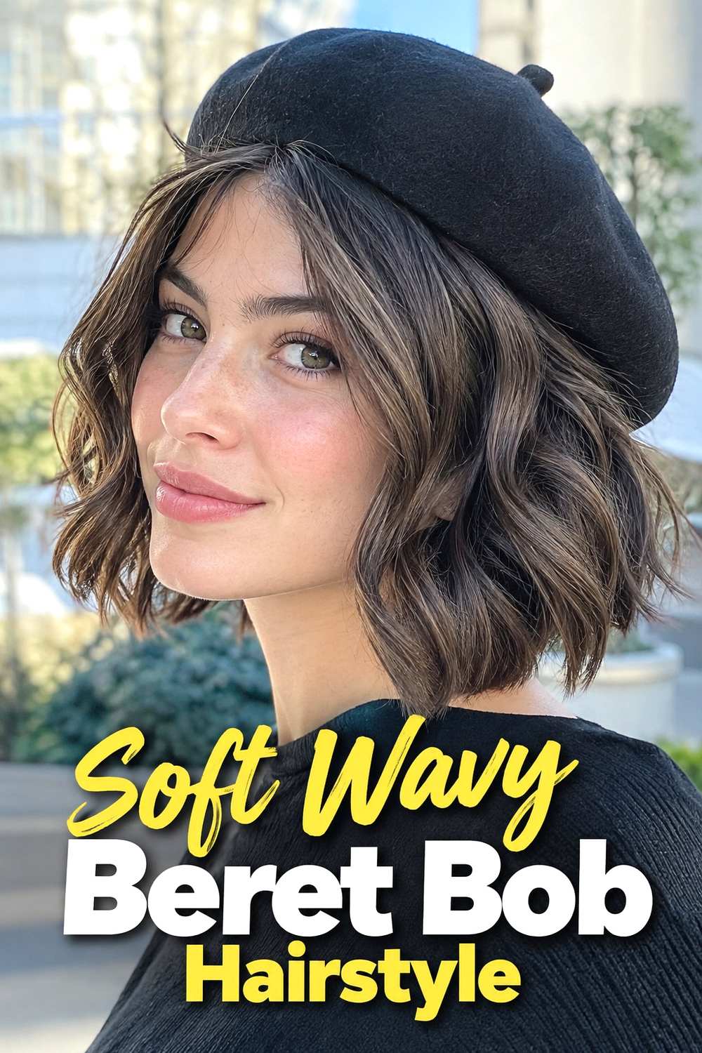 2. Soft Wavy Beret Bob Hairstyle