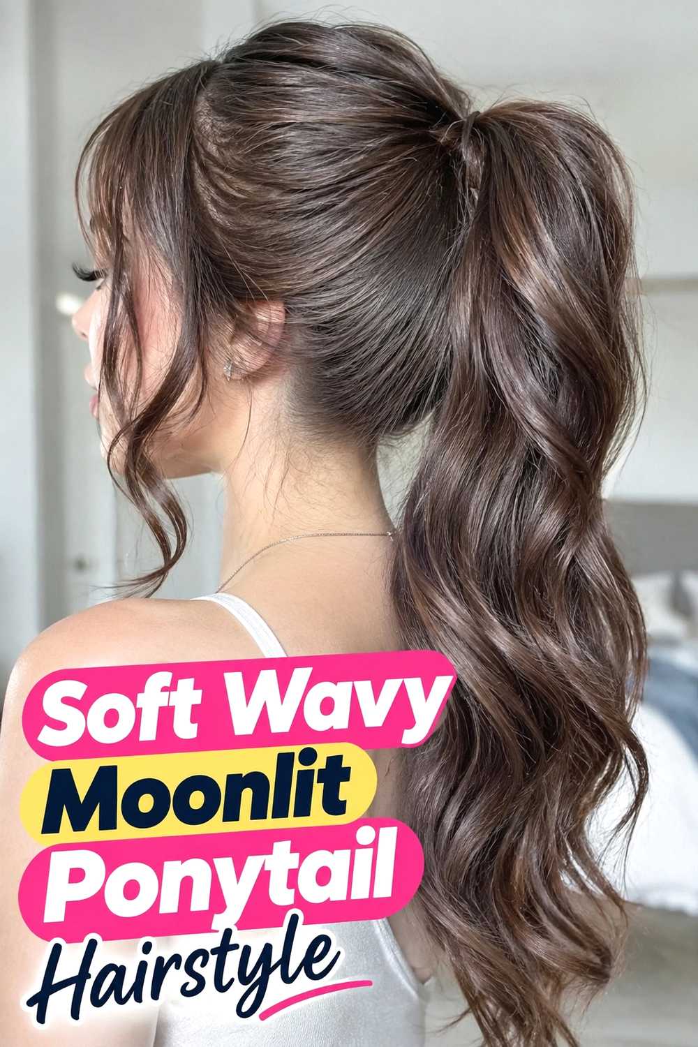 2. Soft Wavy Moonlit Ponytail Hairstyle