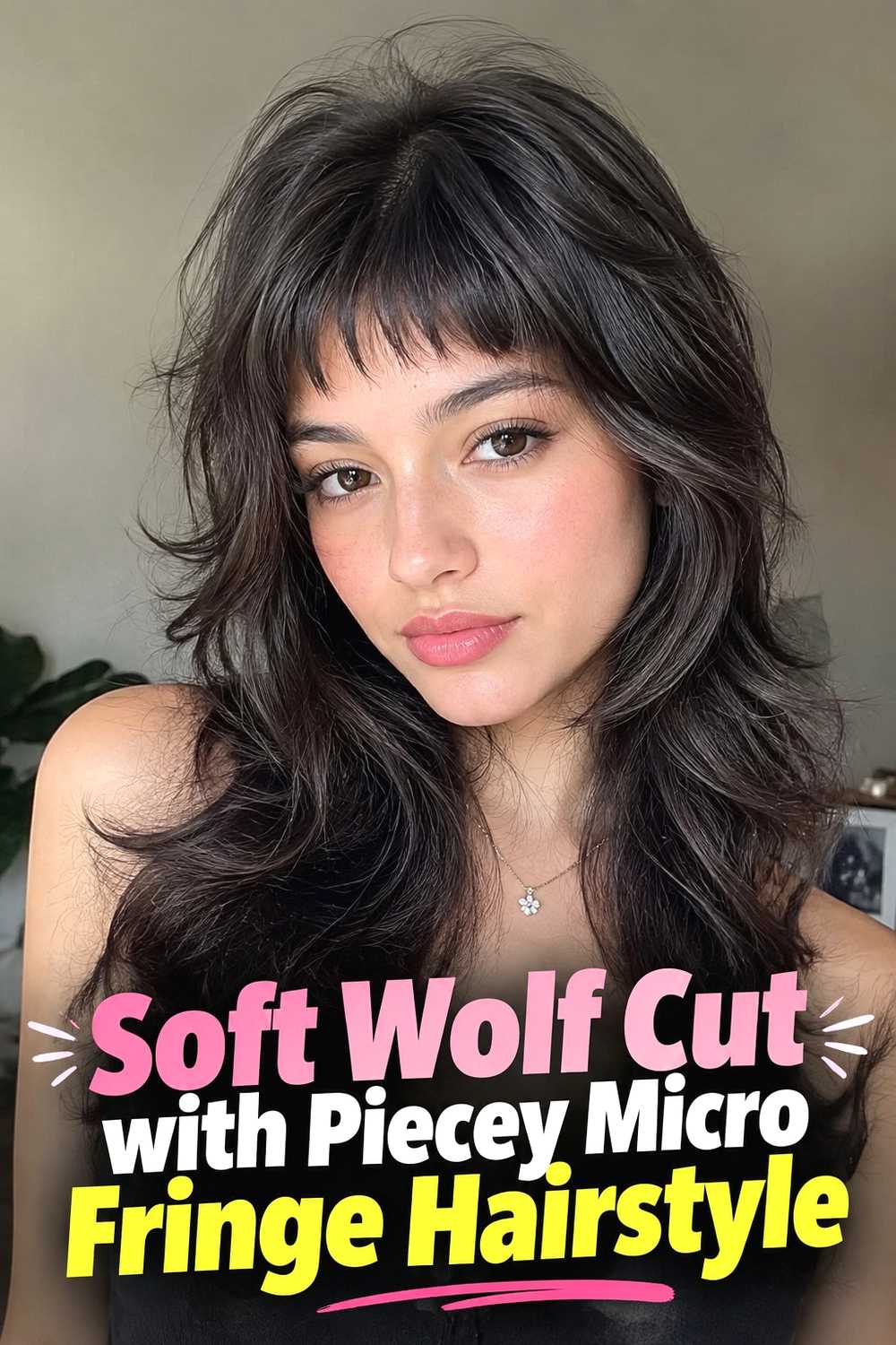 13. Soft Wolf Cut With Piecey Micro Fringe Hairstyle