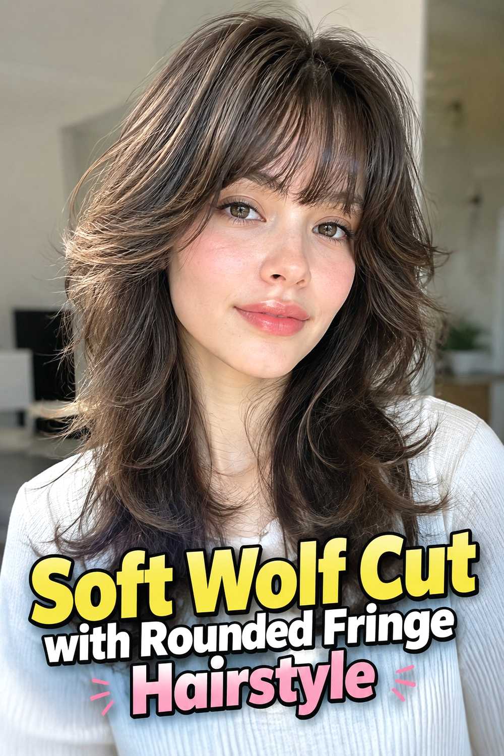 11. Soft Wolf Cut With Rounded Fringe Hairstyle