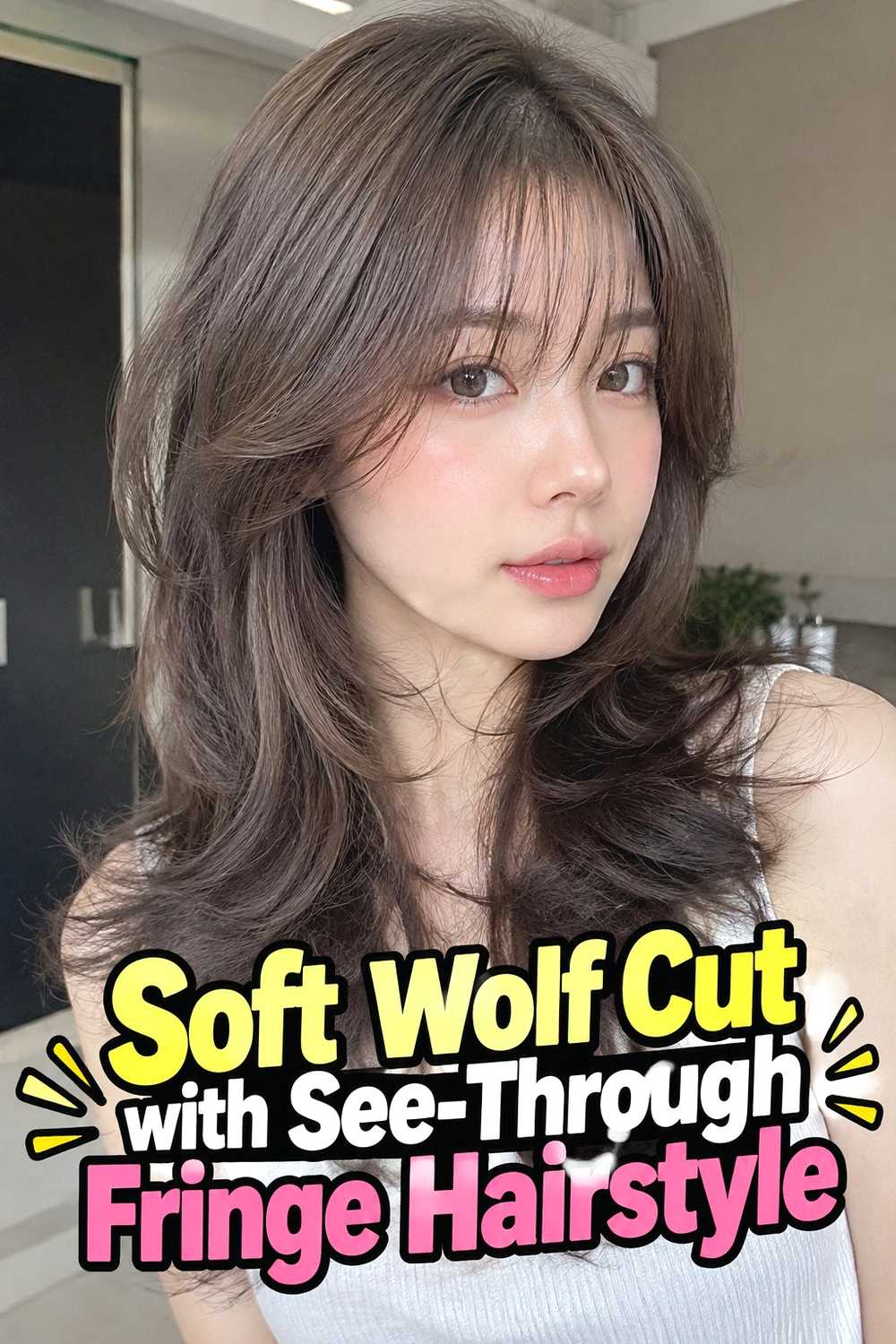 14. Soft Wolf Cut With See Through Fringe Hairstyle