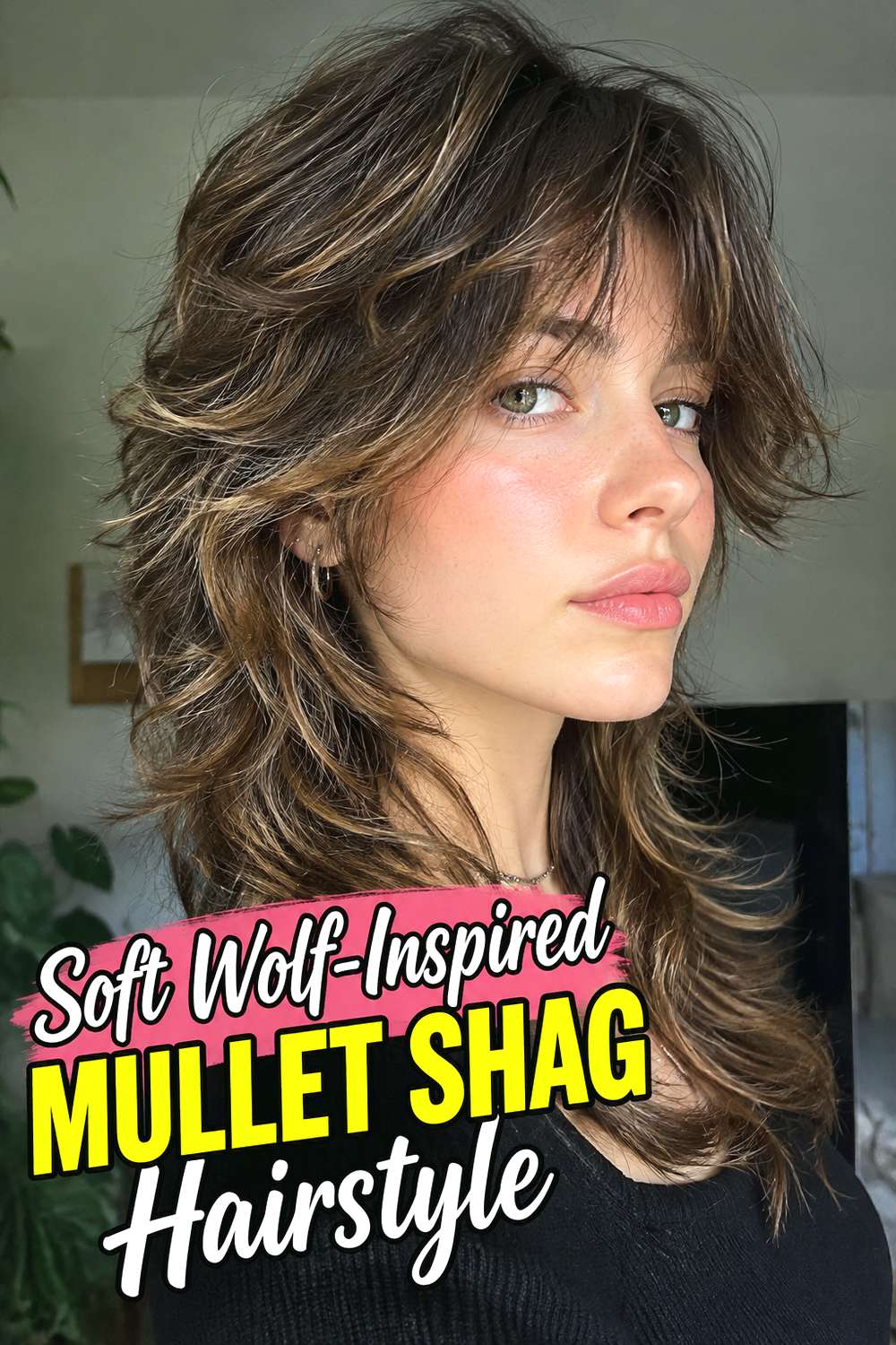Soft Wolf-Inspired Mullet Shag Hairstyle