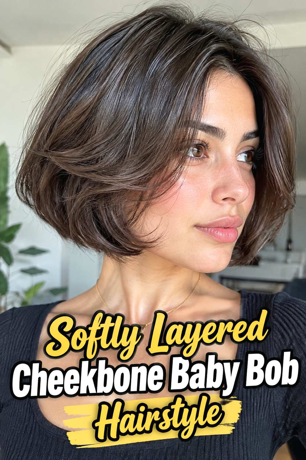 Softly Layered Cheekbone Baby Bob Hairstyle
