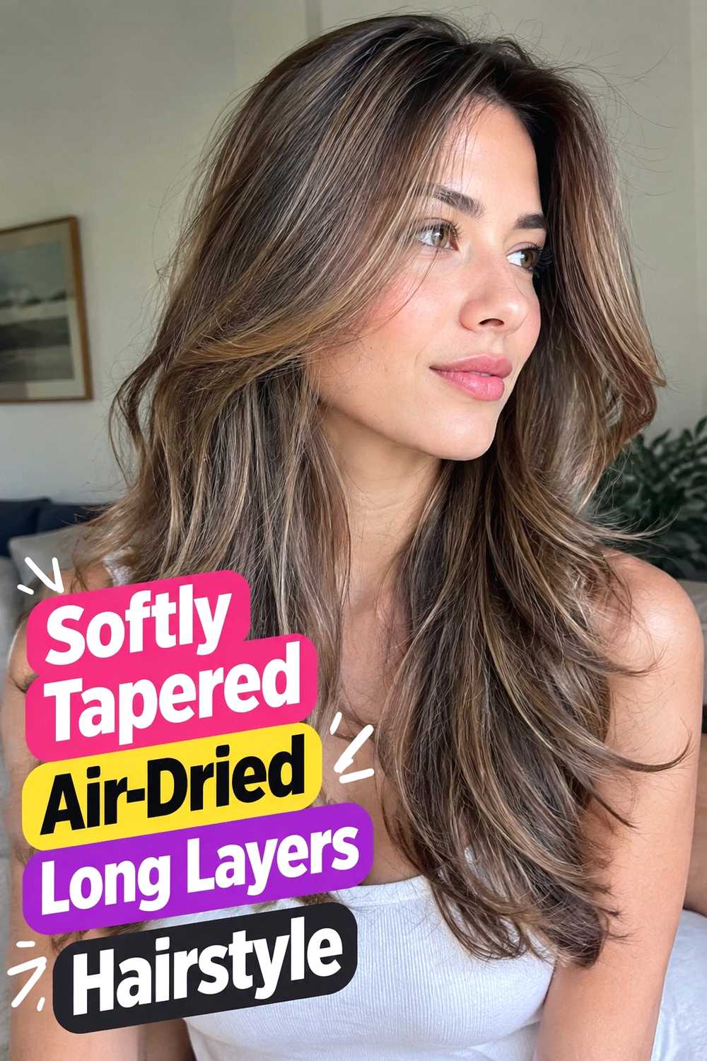 16. Softly Tapered Air Dried Long Layers Hairstyle
