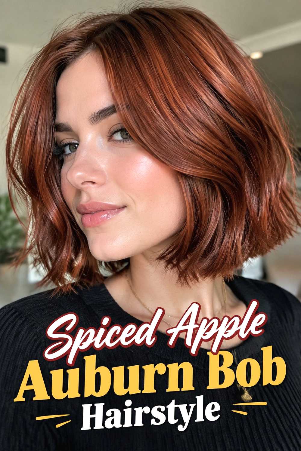 12. Spiced Apple Auburn Bob Hairstyle