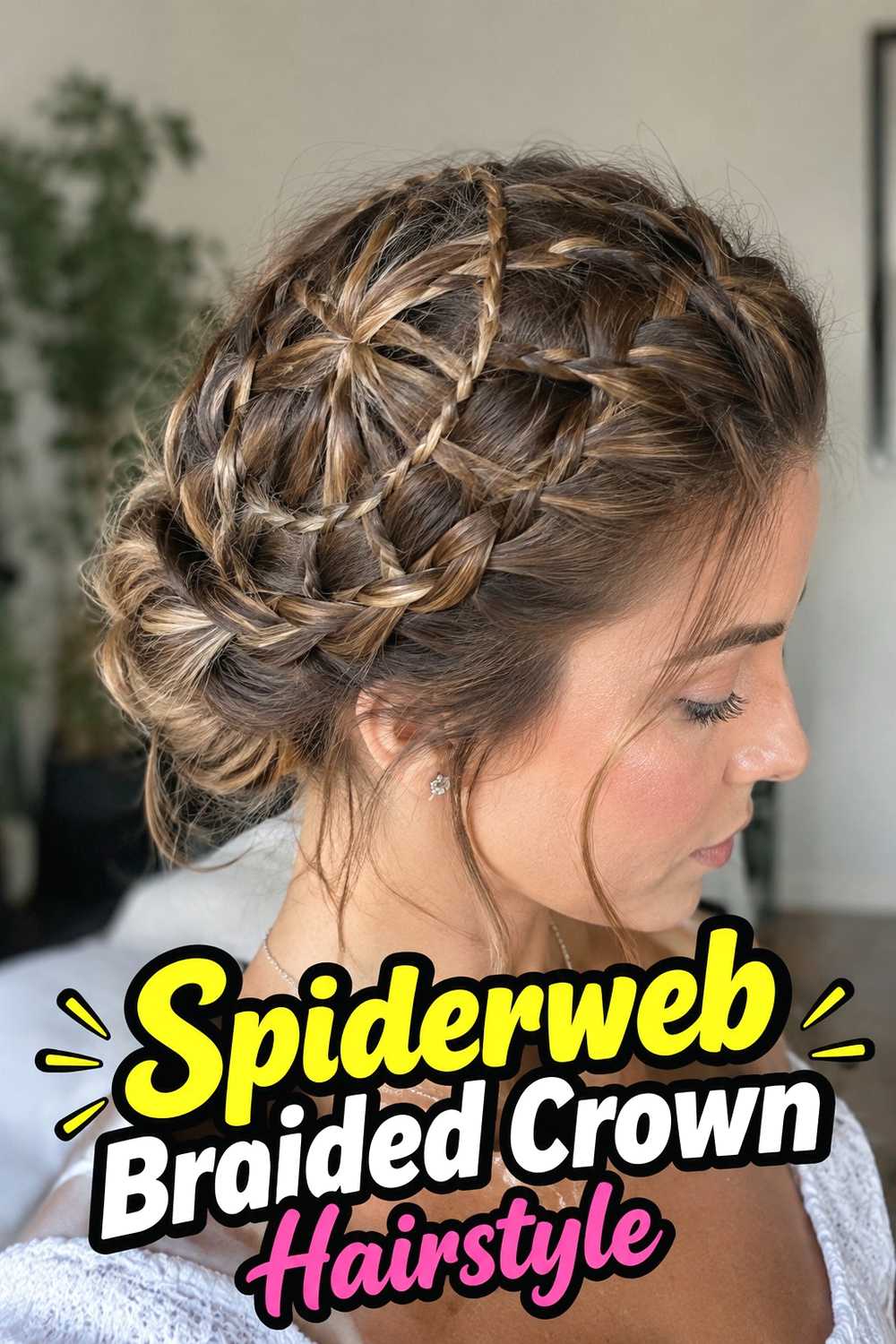 5. Spiderweb Braided Crown Hairstyle