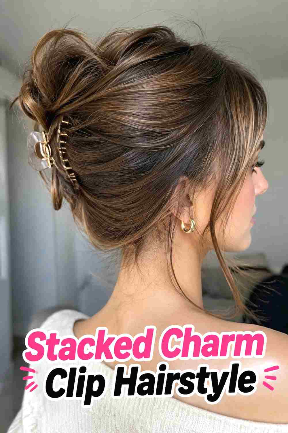 7. Stacked Charm Clip Hairstyle