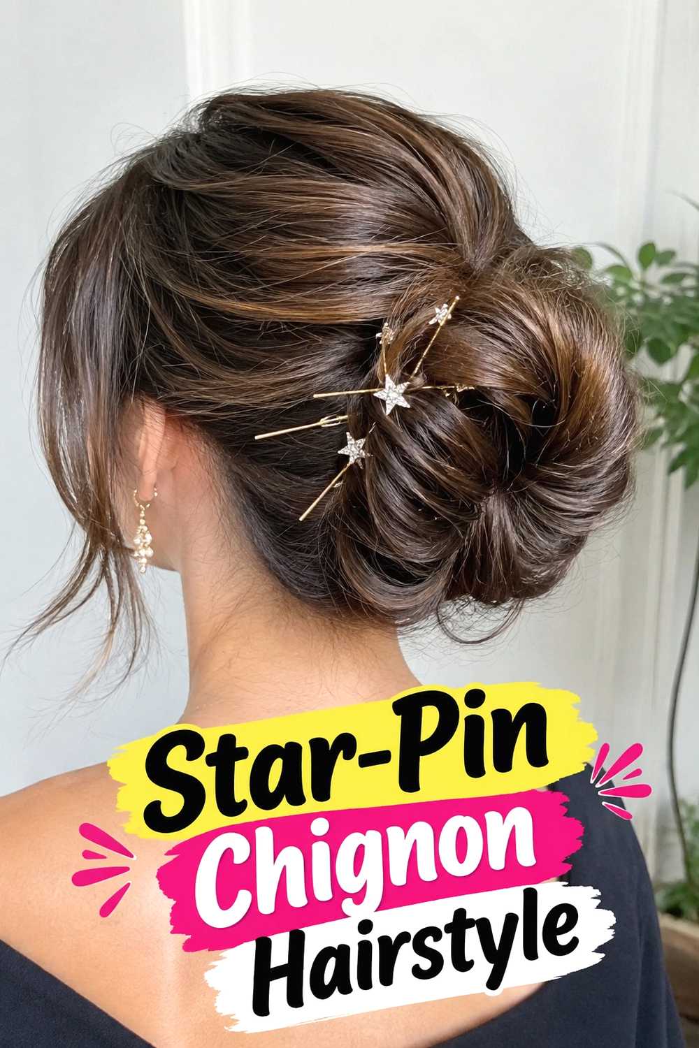 3. Star Pin Chignon Hairstyle