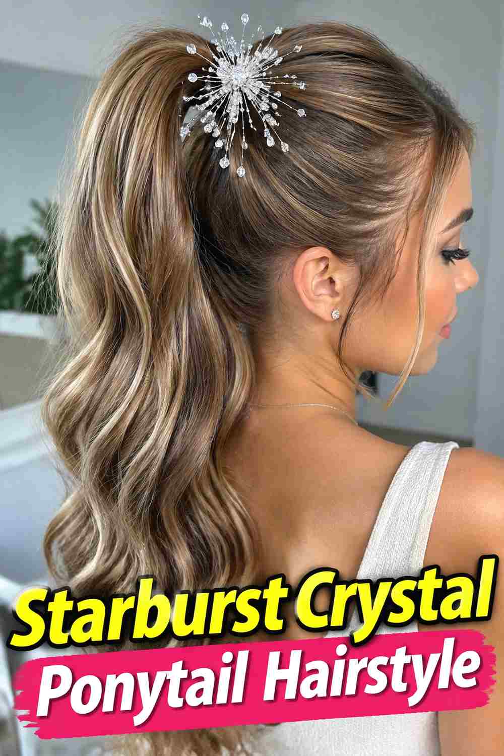 13. Starburst Crystal Ponytail Hairstyle