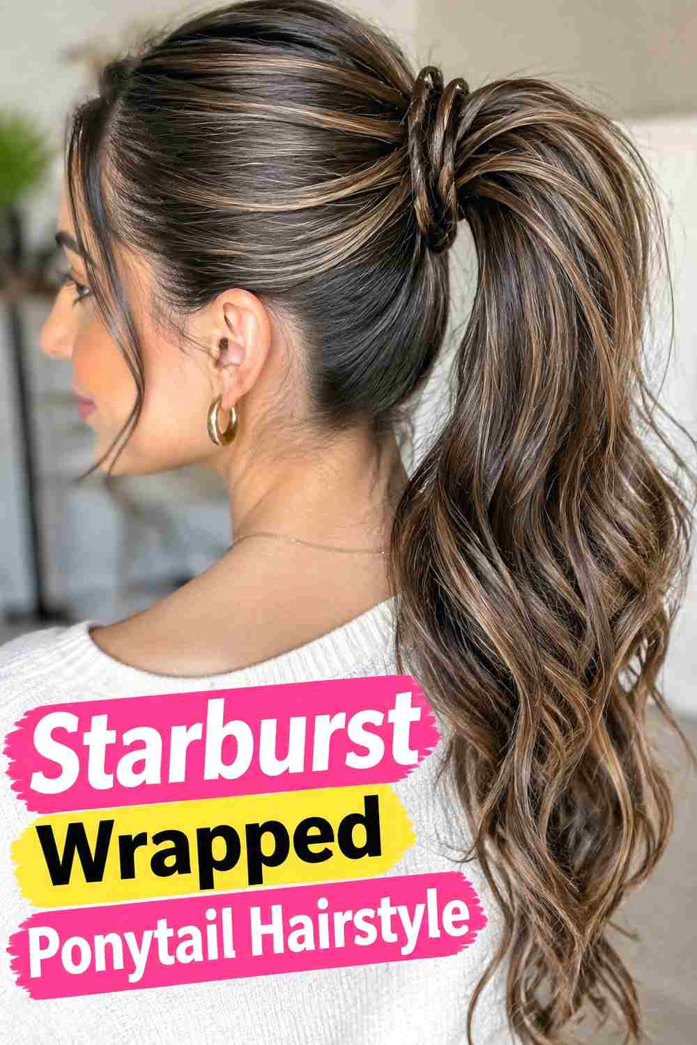 2. Starburst Wrapped Ponytail Hairstyle