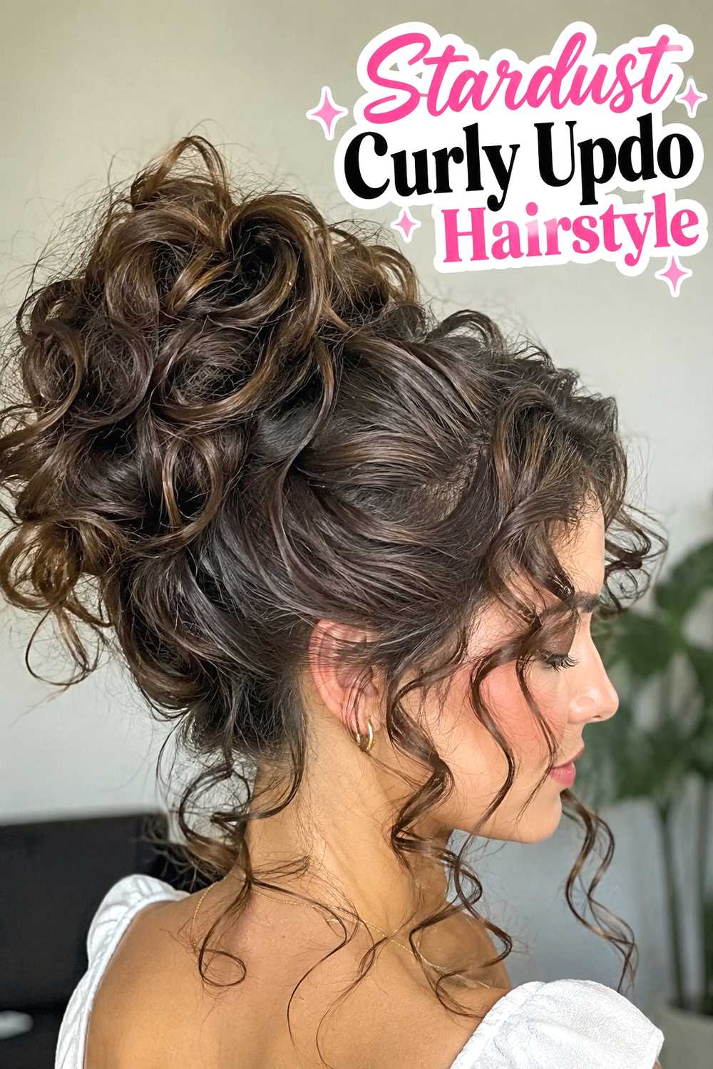 7. Stardust Curly Updo Hairstyle