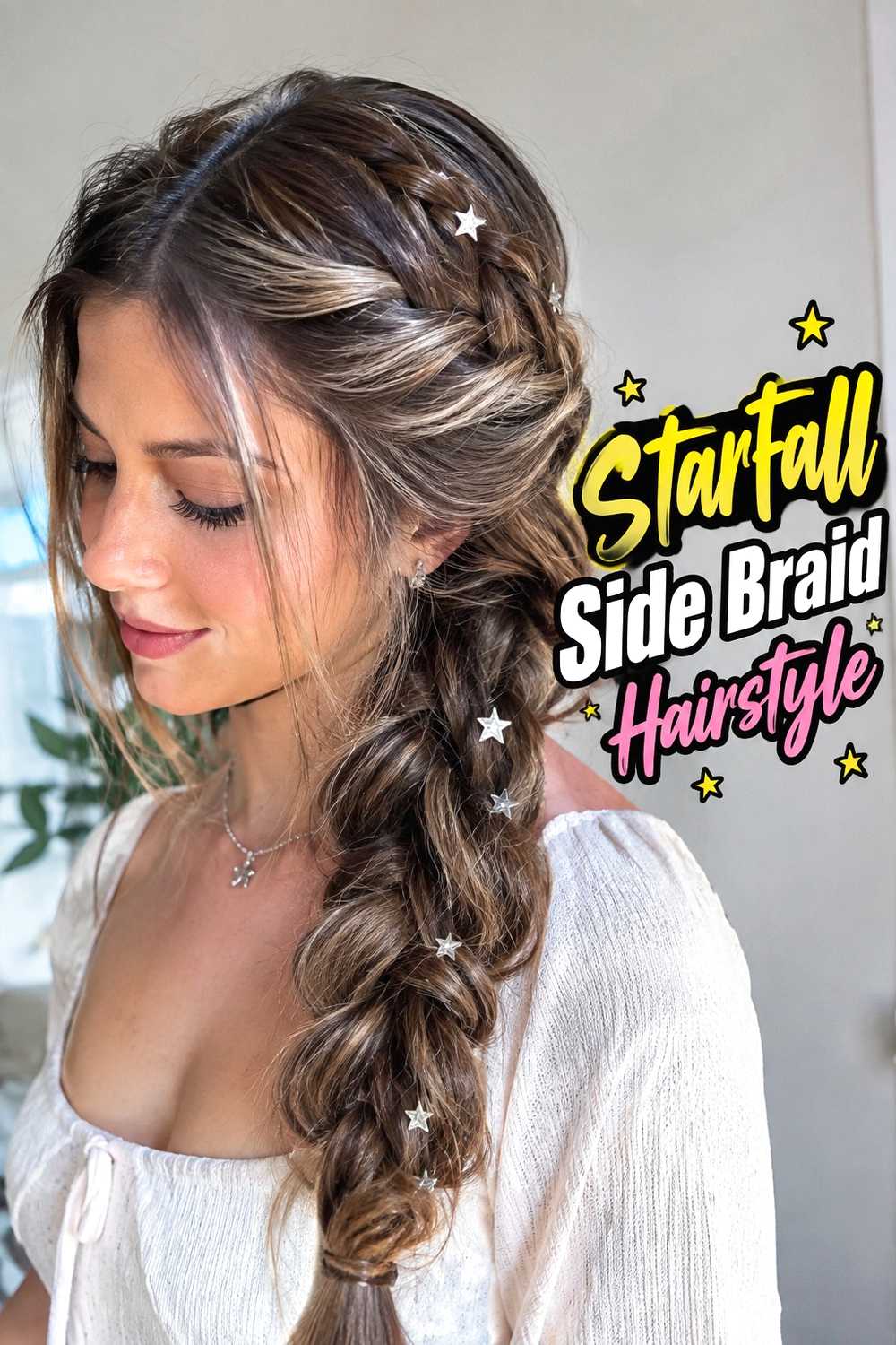 6. Starfall Side Braid Hairstyle