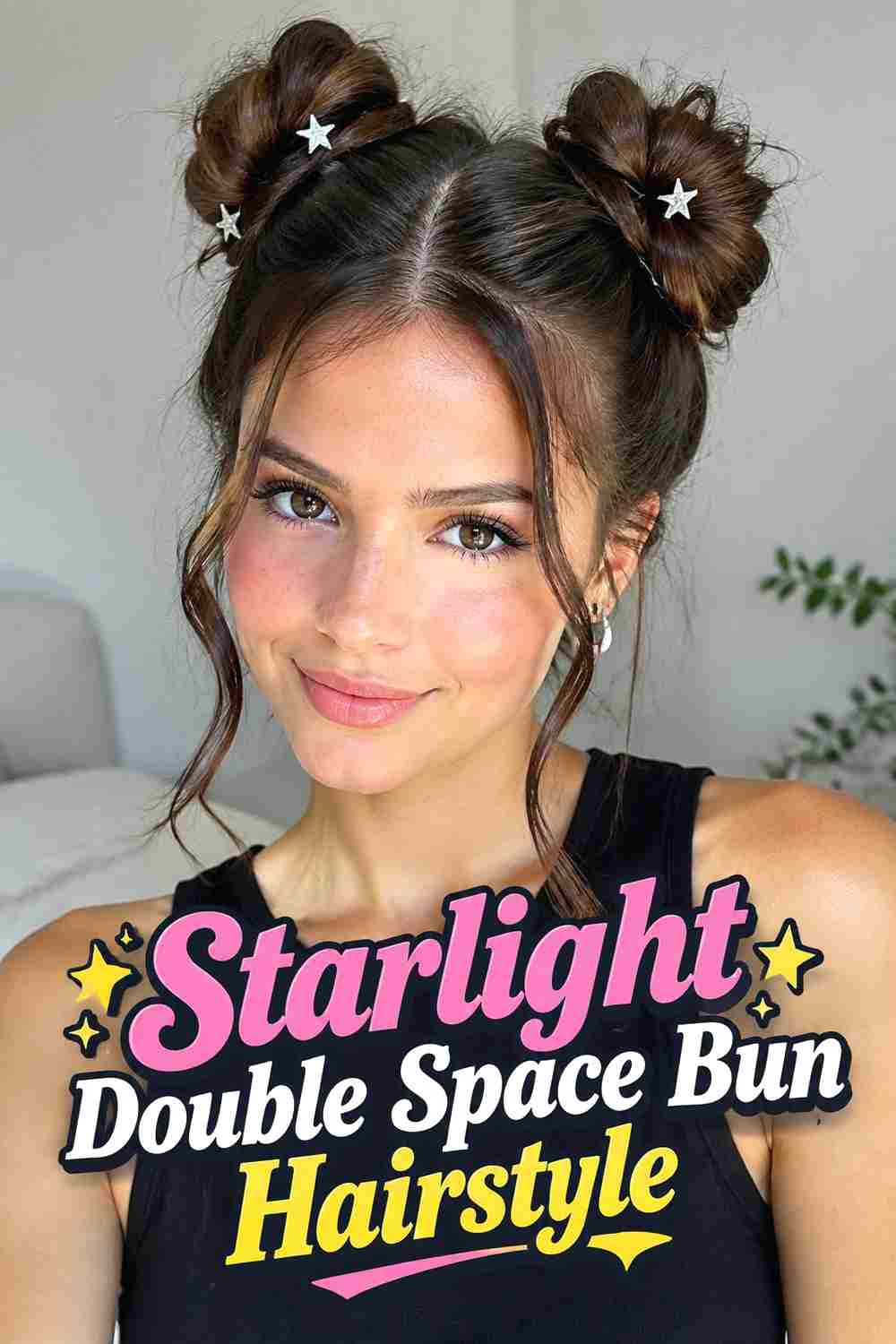 1. Starlight Double Space Bun Hairstyle