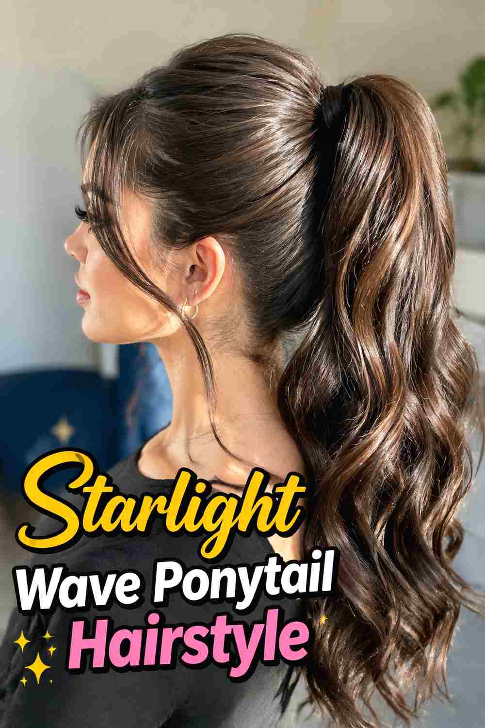 6. Starlight Wave Ponytail Hairstyle