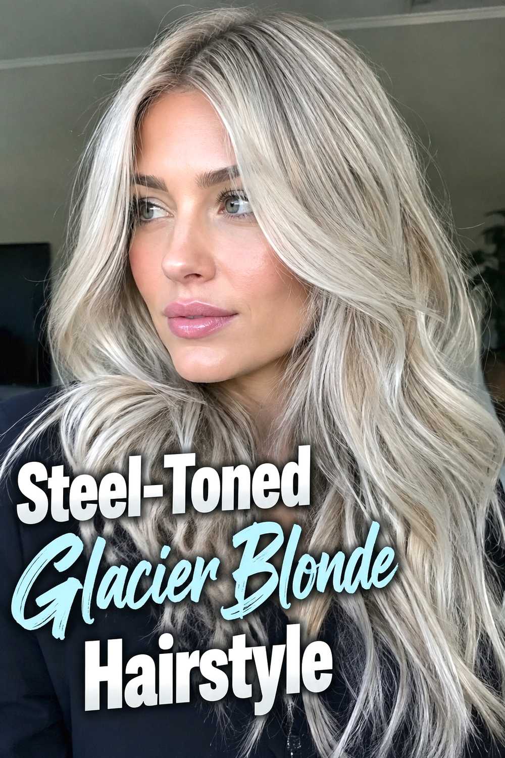 9. Steel Toned Glacier Blonde Hairstyle