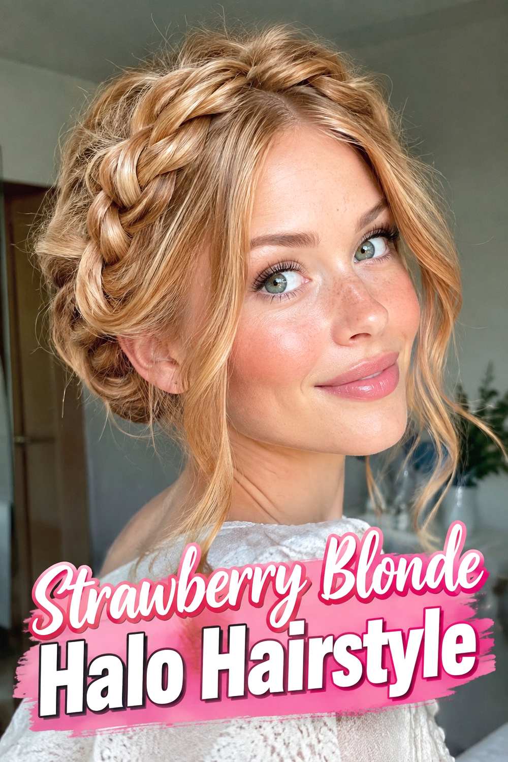 14. Strawberry Blonde Halo Hairstyle