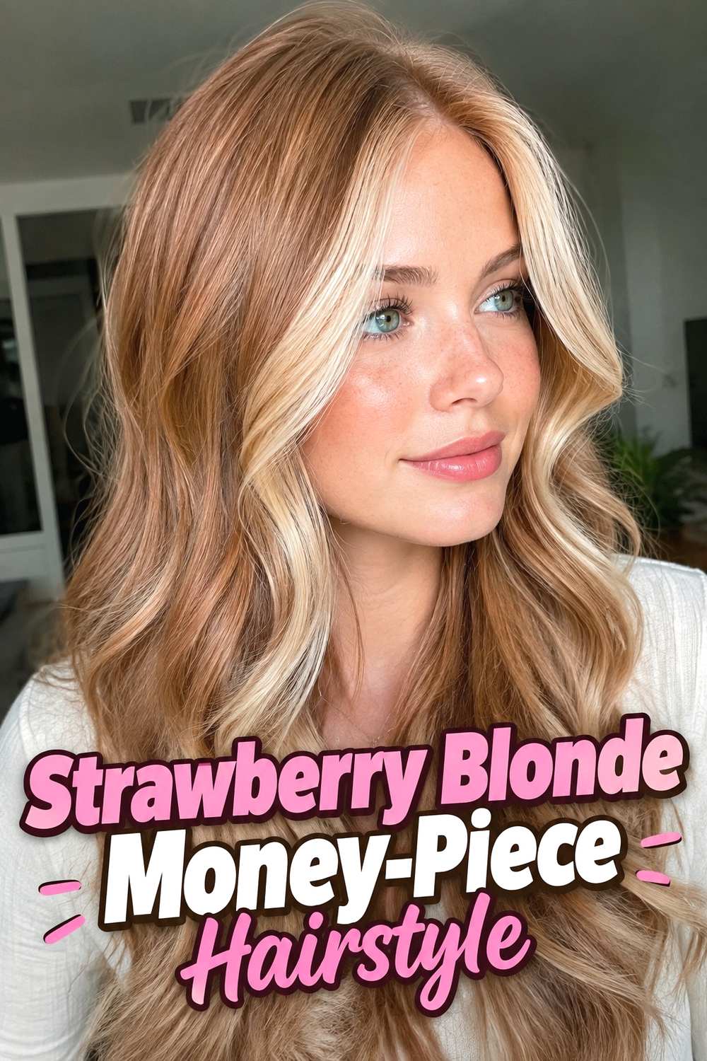10. Strawberry Blonde Money Piece Hairstyle