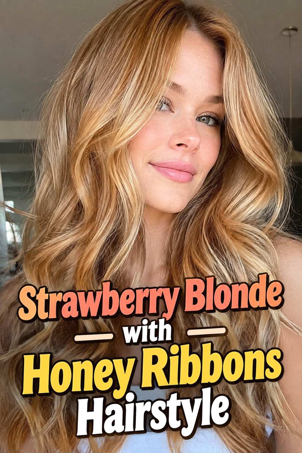 6. Strawberry Blonde With Honey Ribbons Hairstyle