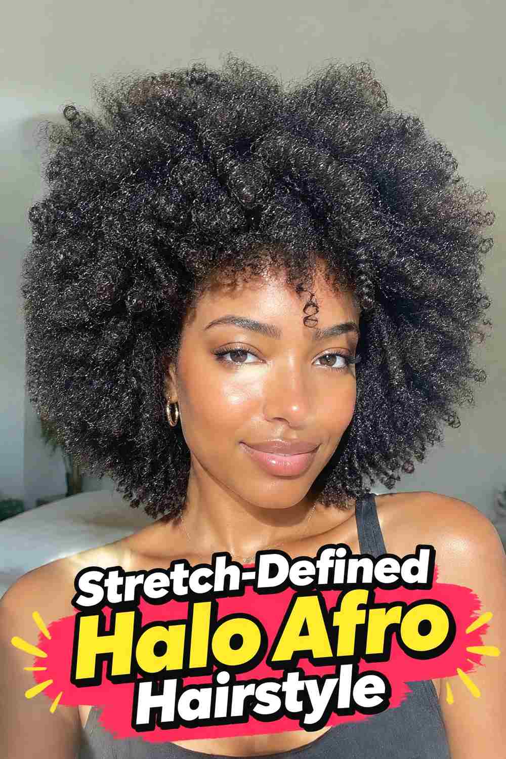 11. Stretch Defined Halo Afro Hairstyle