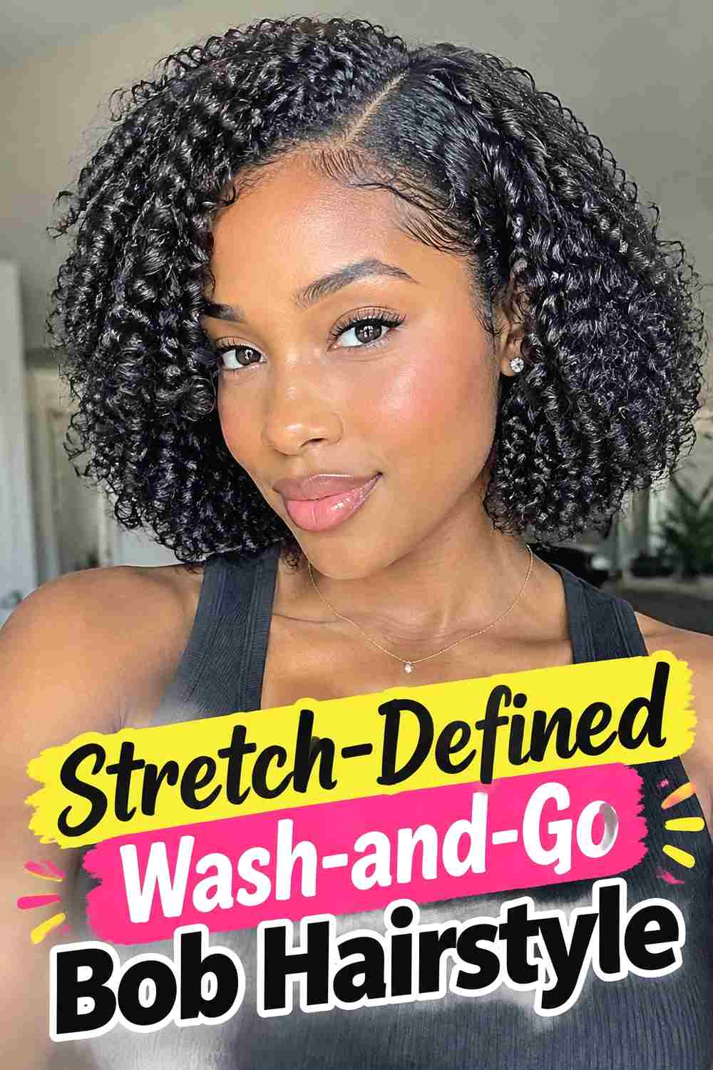 16. Stretch Defined Wash And Go Bob Hairstyle