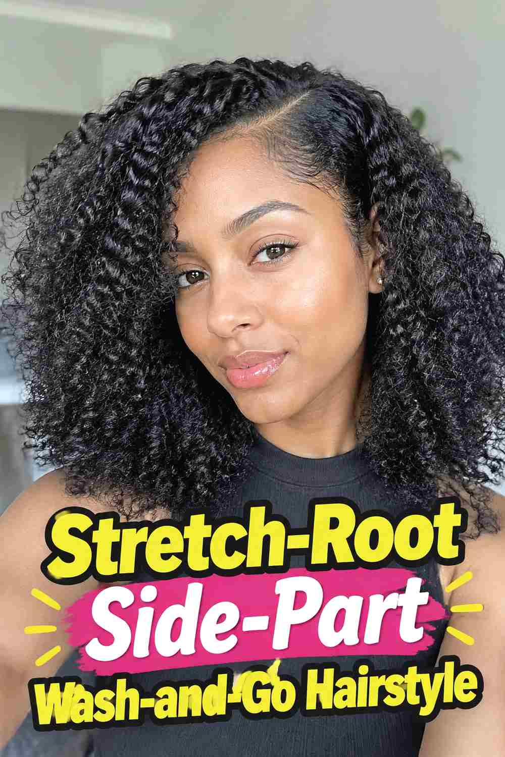 12. Stretch Root Side Part Wash And Go Hairstyle