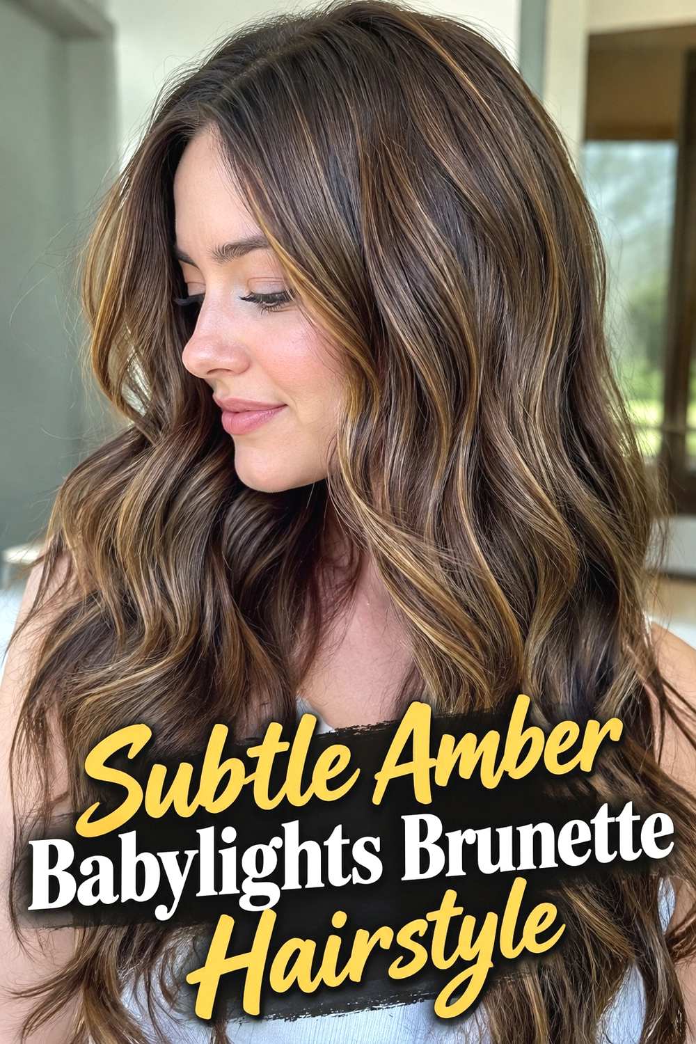 10. Subtle Amber Babylights Brunette Hairstyle Copy