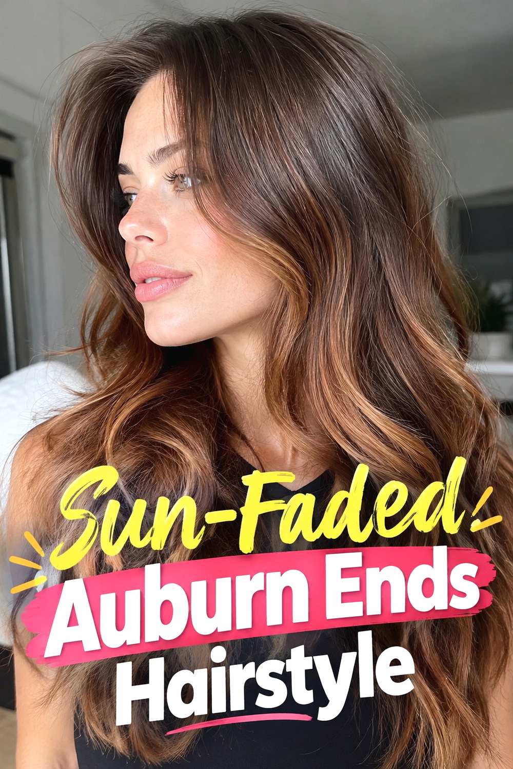 12. Sun Faded Auburn Ends Hairstyle