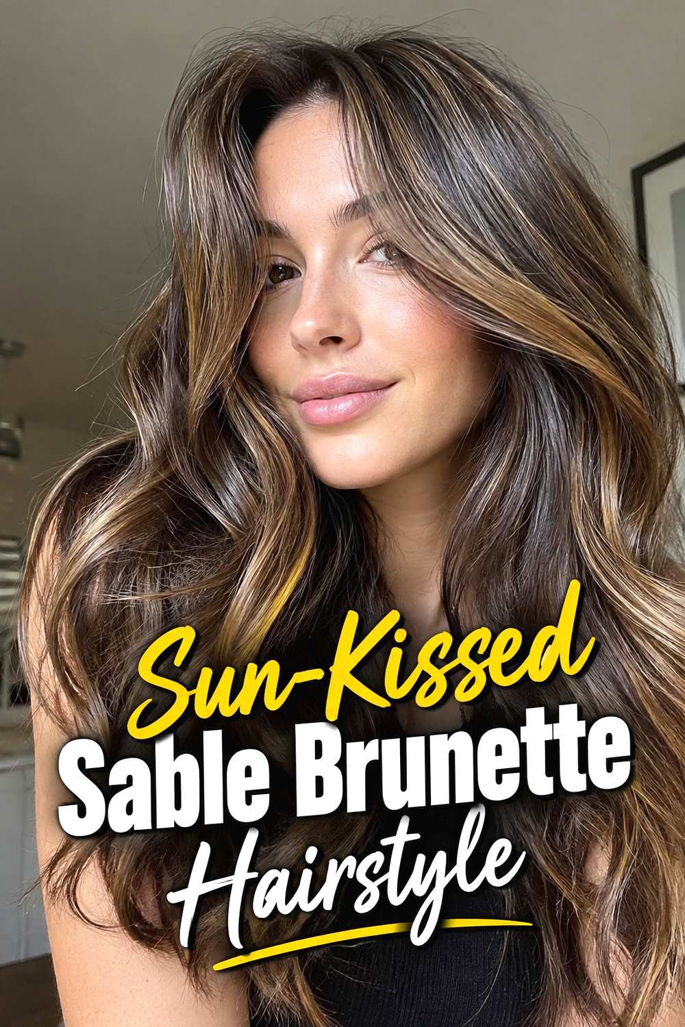 15. Sun Kissed Sable Brunette Hairstyle
