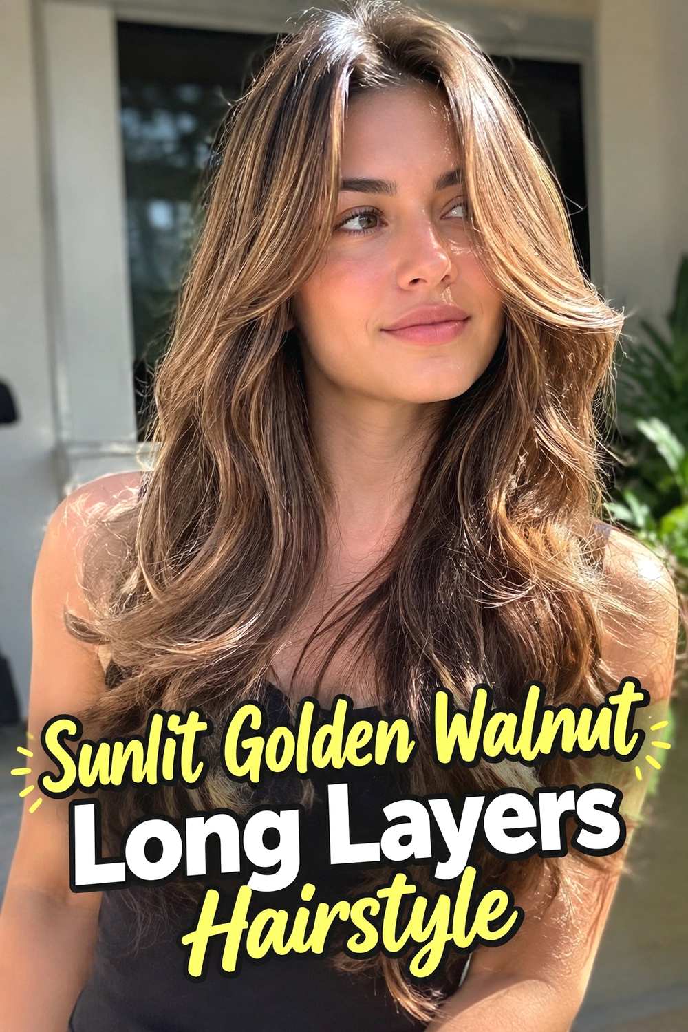 8. Sunlit Golden Walnut Long Layers Hairstyle