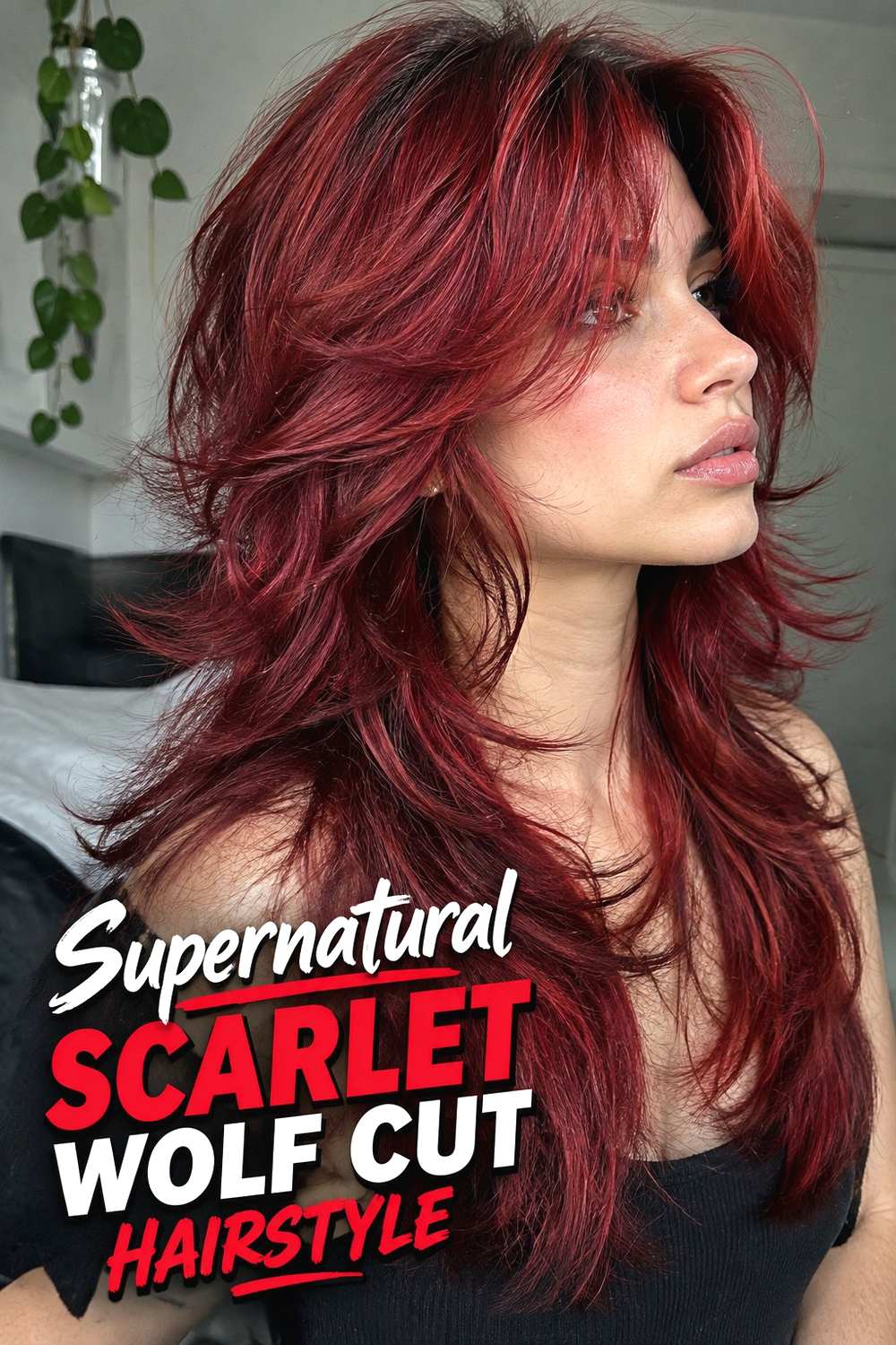 3. Supernatural Scarlet Wolf Cut Hairstyle