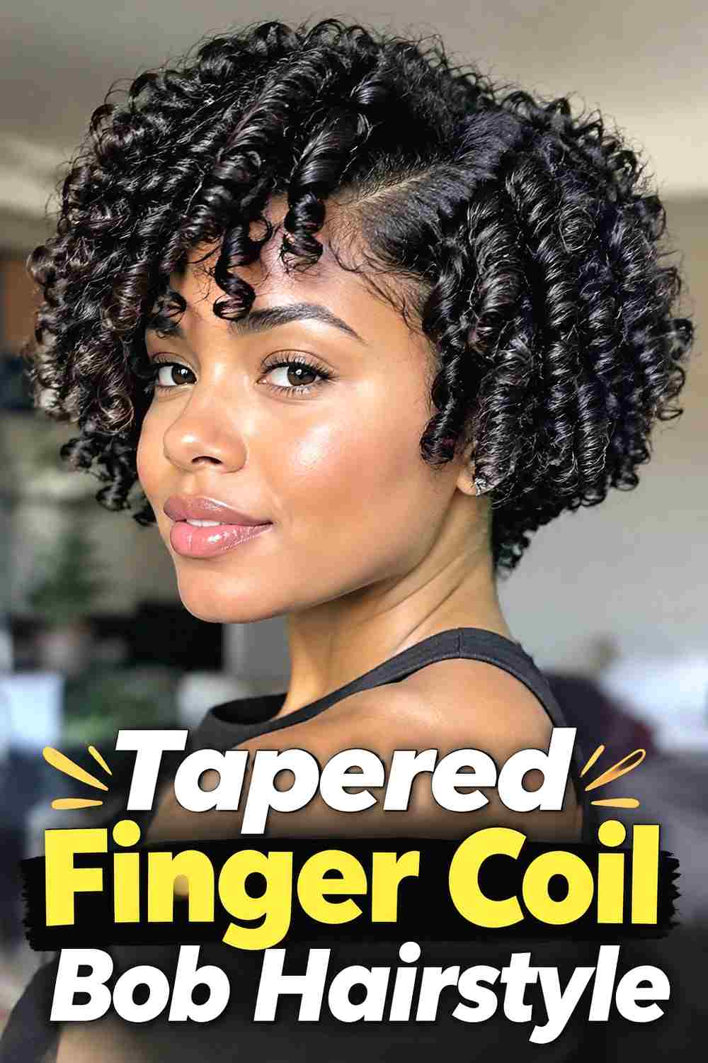 4. Tapered Finger Coil Bob Hairstyle