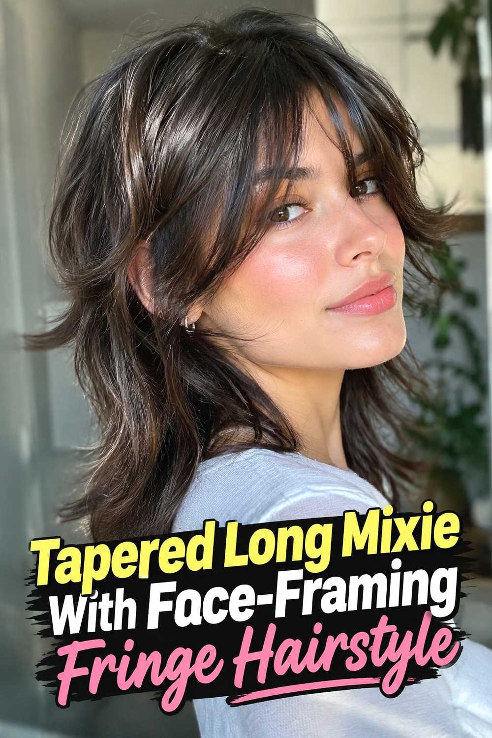 11. Tapered Long Mixie With Face Framing Fringe Hairstyle