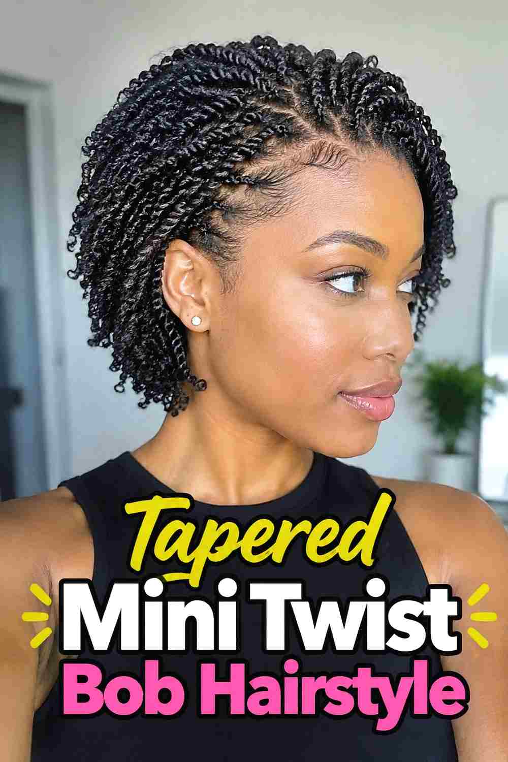 4. Tapered Mini Twist Bob Hairstyle