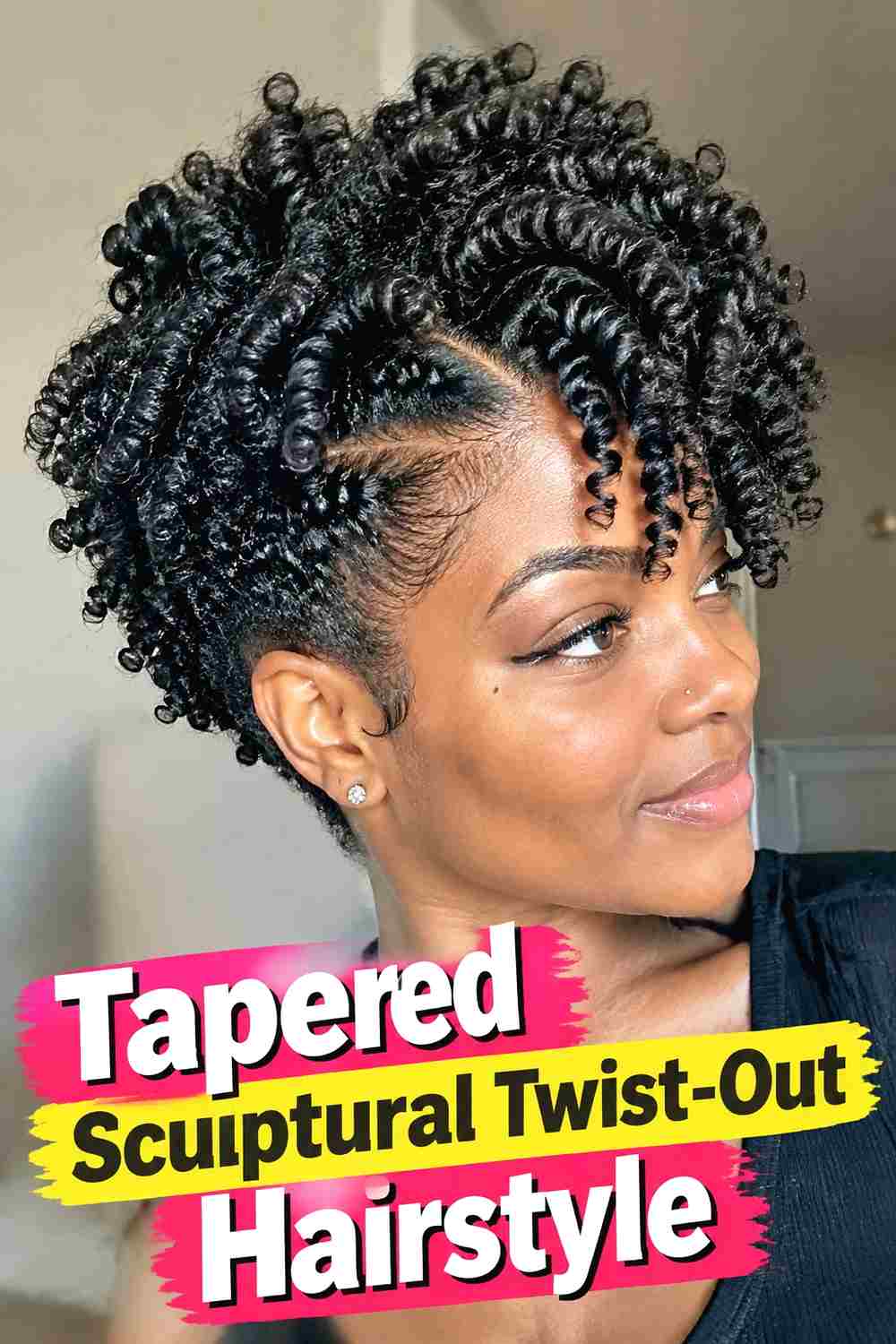 9. Tapered Sculptural Twist Out Hairstyle