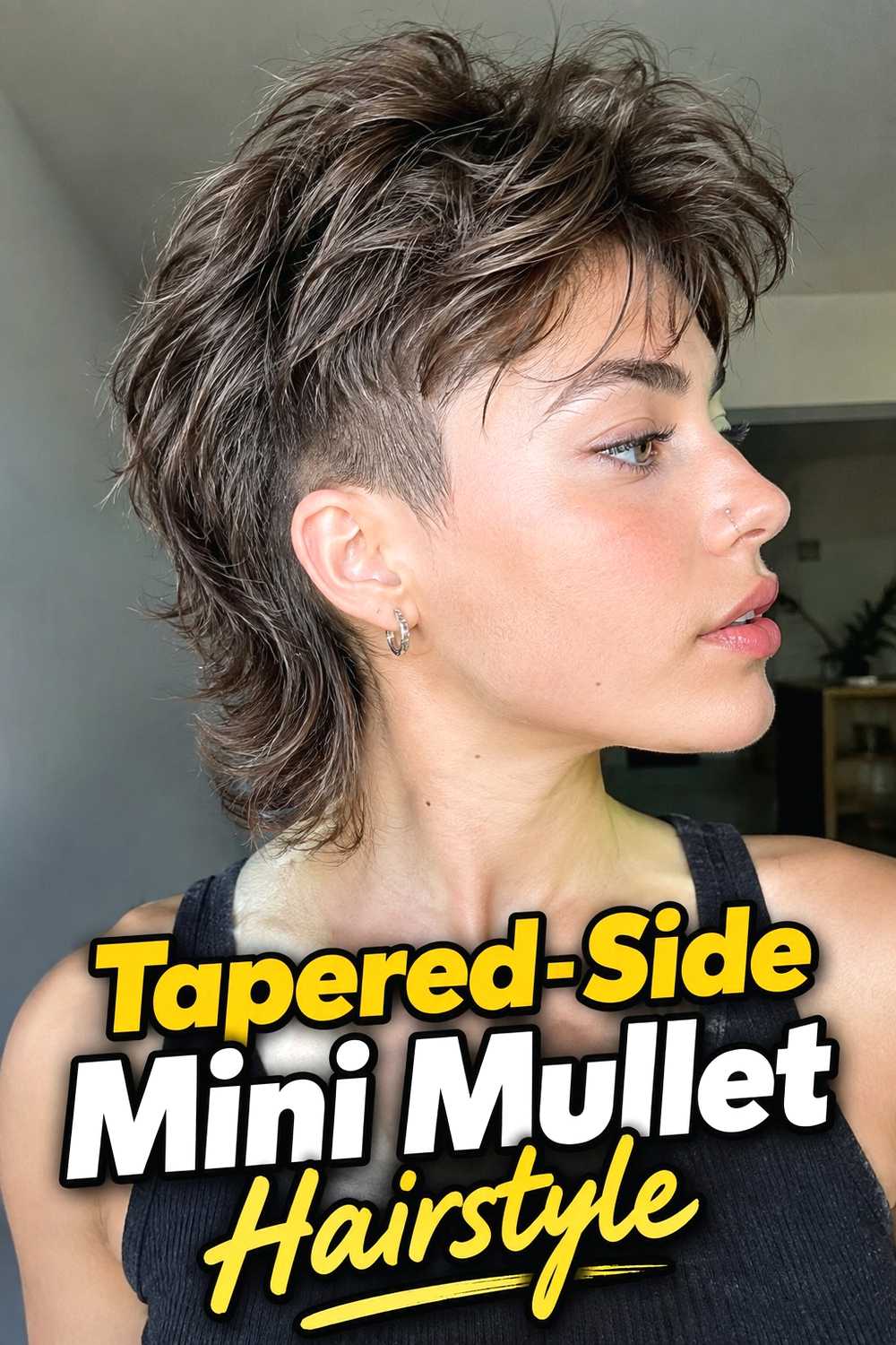 7. Tapered Side Mini Mullet Hairstyle