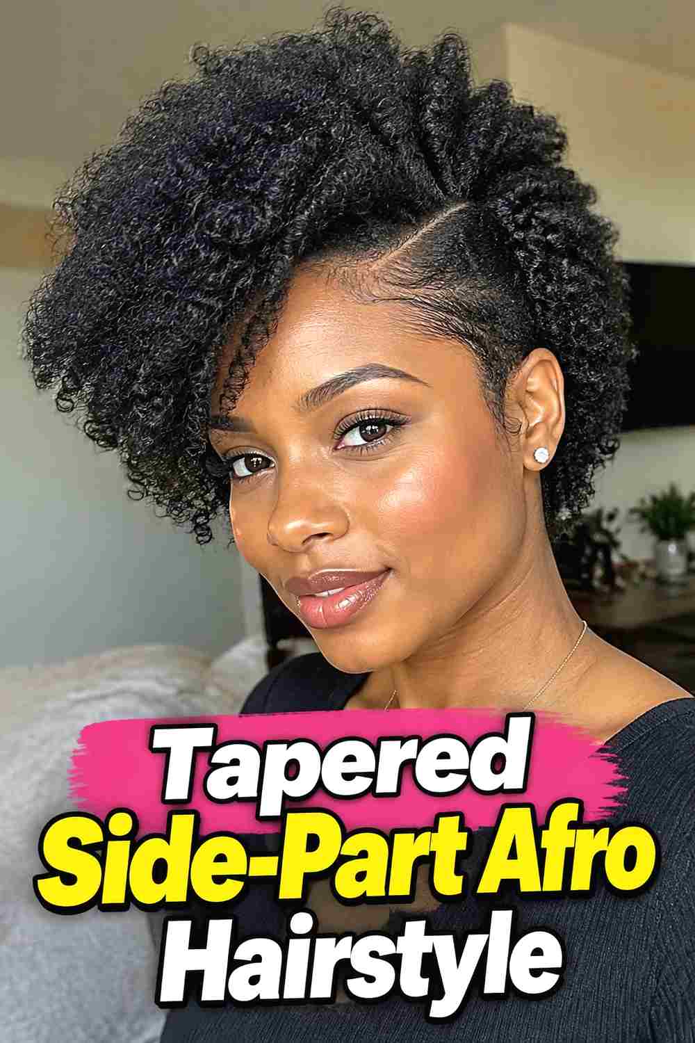 3. Tapered Side Part Afro Hairstyle