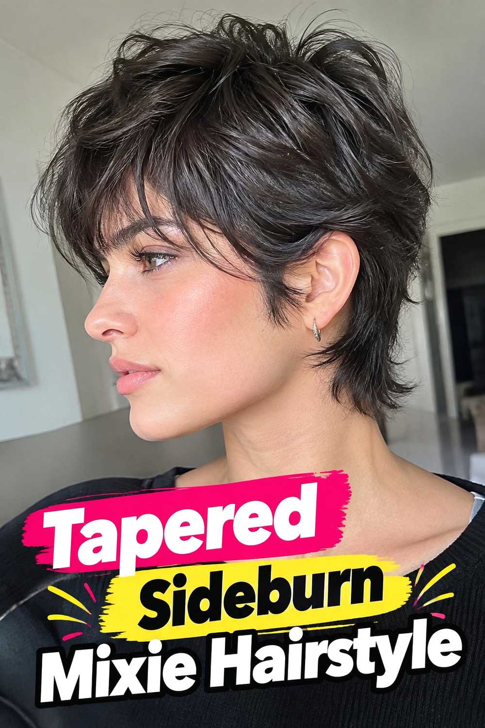5. Tapered Sideburn Mixie Hairstyle