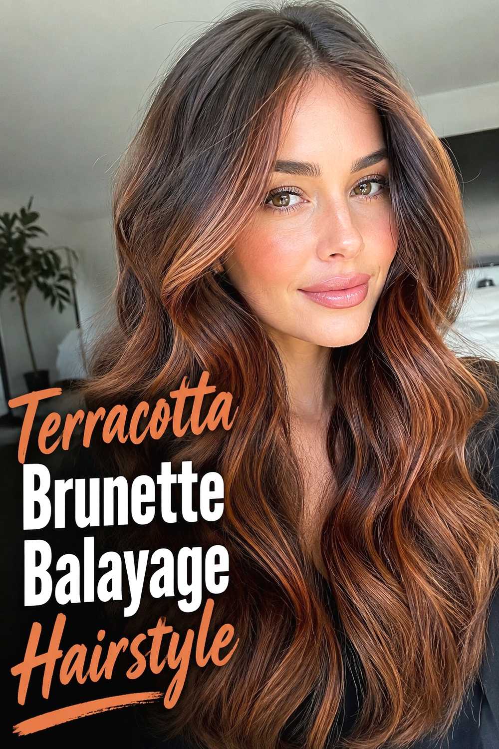 7. Terracotta Brunette Balayage Hairstyle