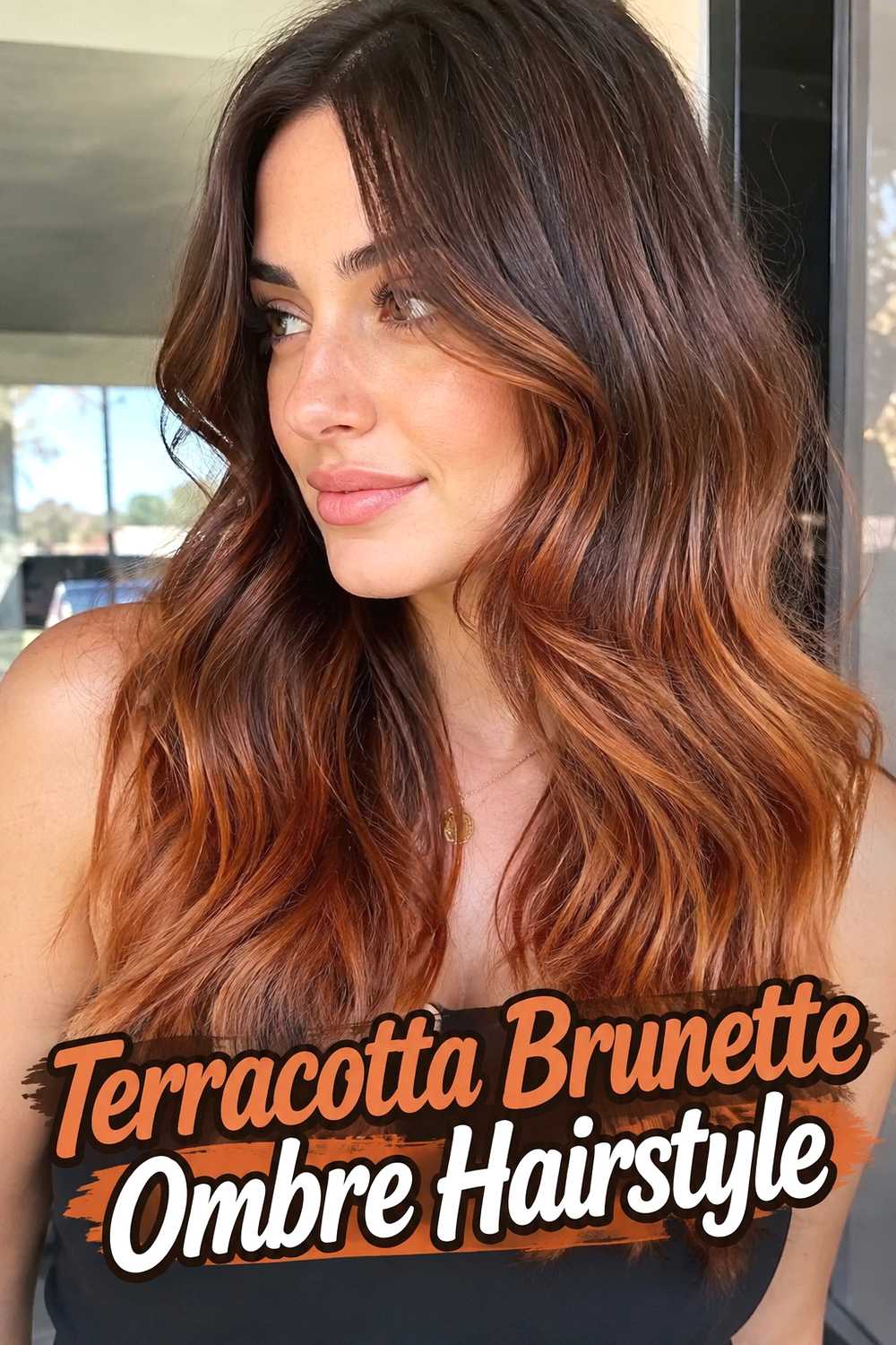 10. Terracotta Brunette Ombre Hairstyle