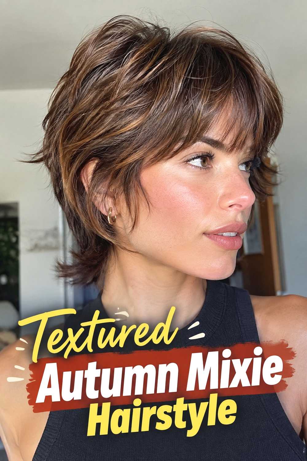 14. Textured Autumn Mixie Hairstyle