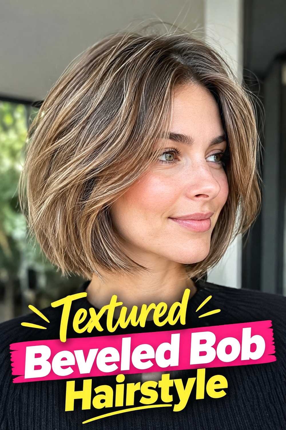 9. Textured Beveled Bob Hairstyle