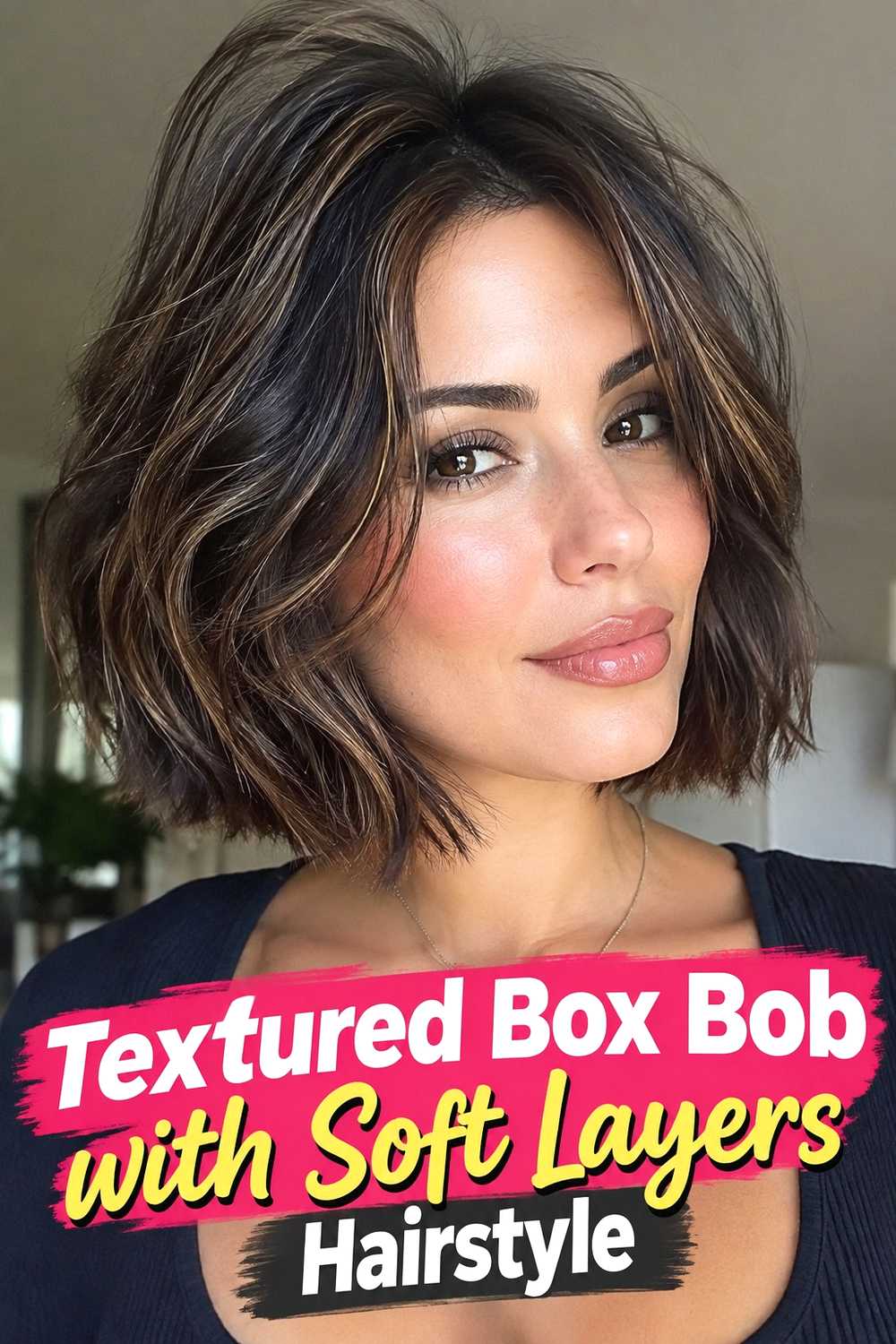 3. Textured Box Bob With Soft Layers Hairstyle
