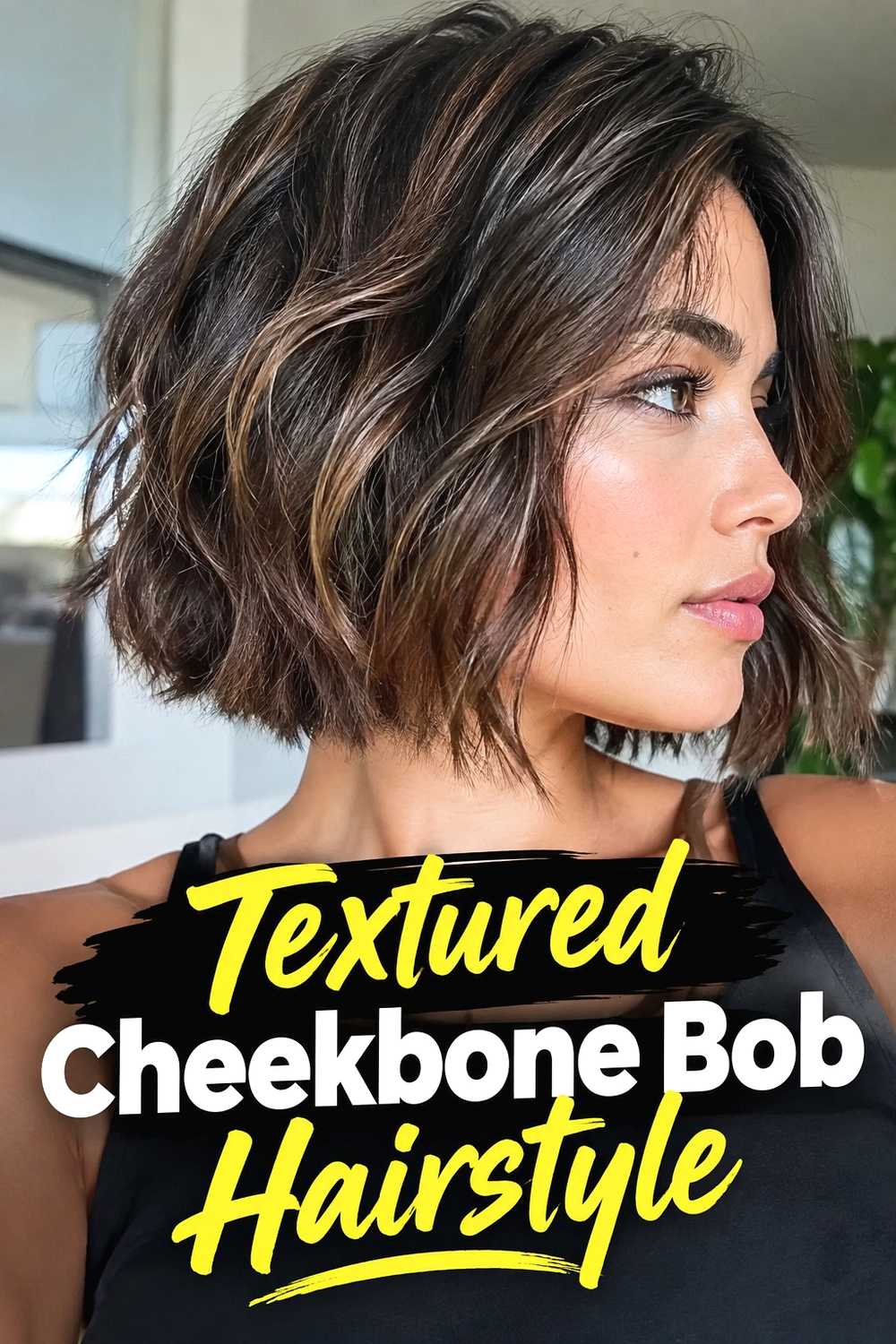 4. Textured Cheekbone Bob Hairstyle