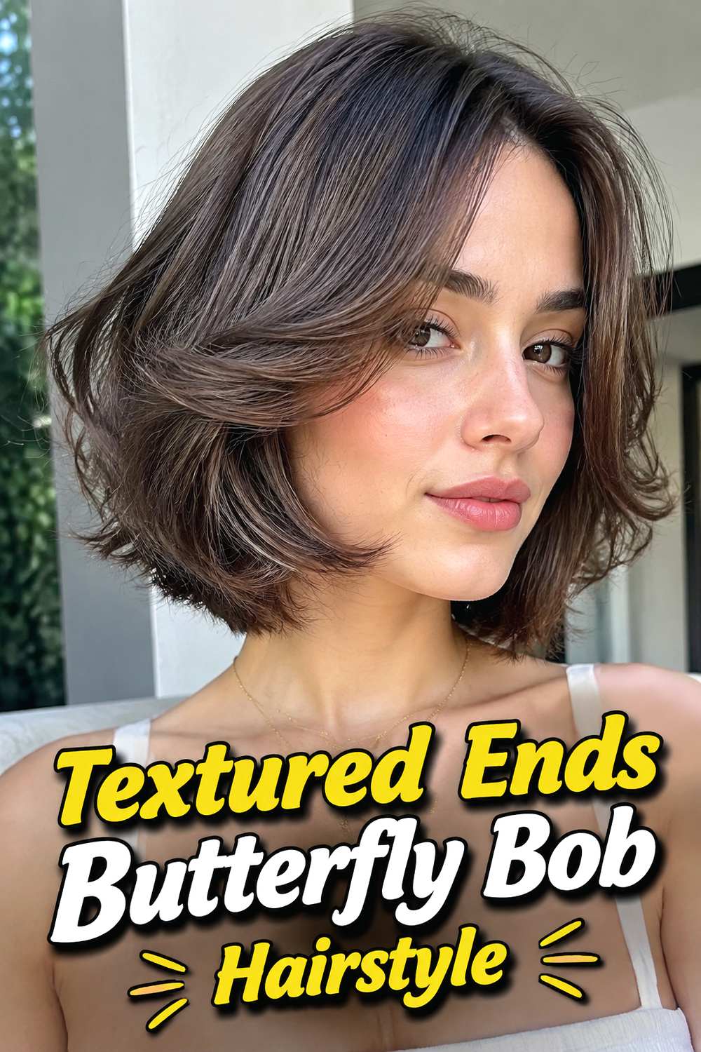 Textured Ends Butterfly Bob Hairstyle