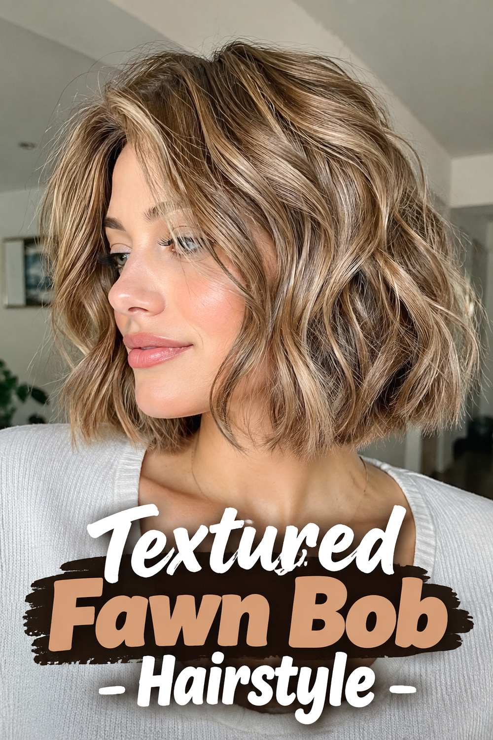 Textured Fawn Bob Hairstyle